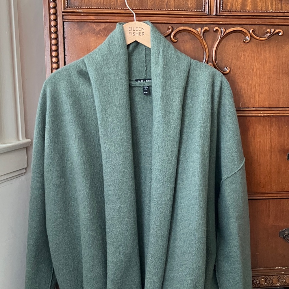 Amazing Eileen Fisher Cypress Green Topper size XL